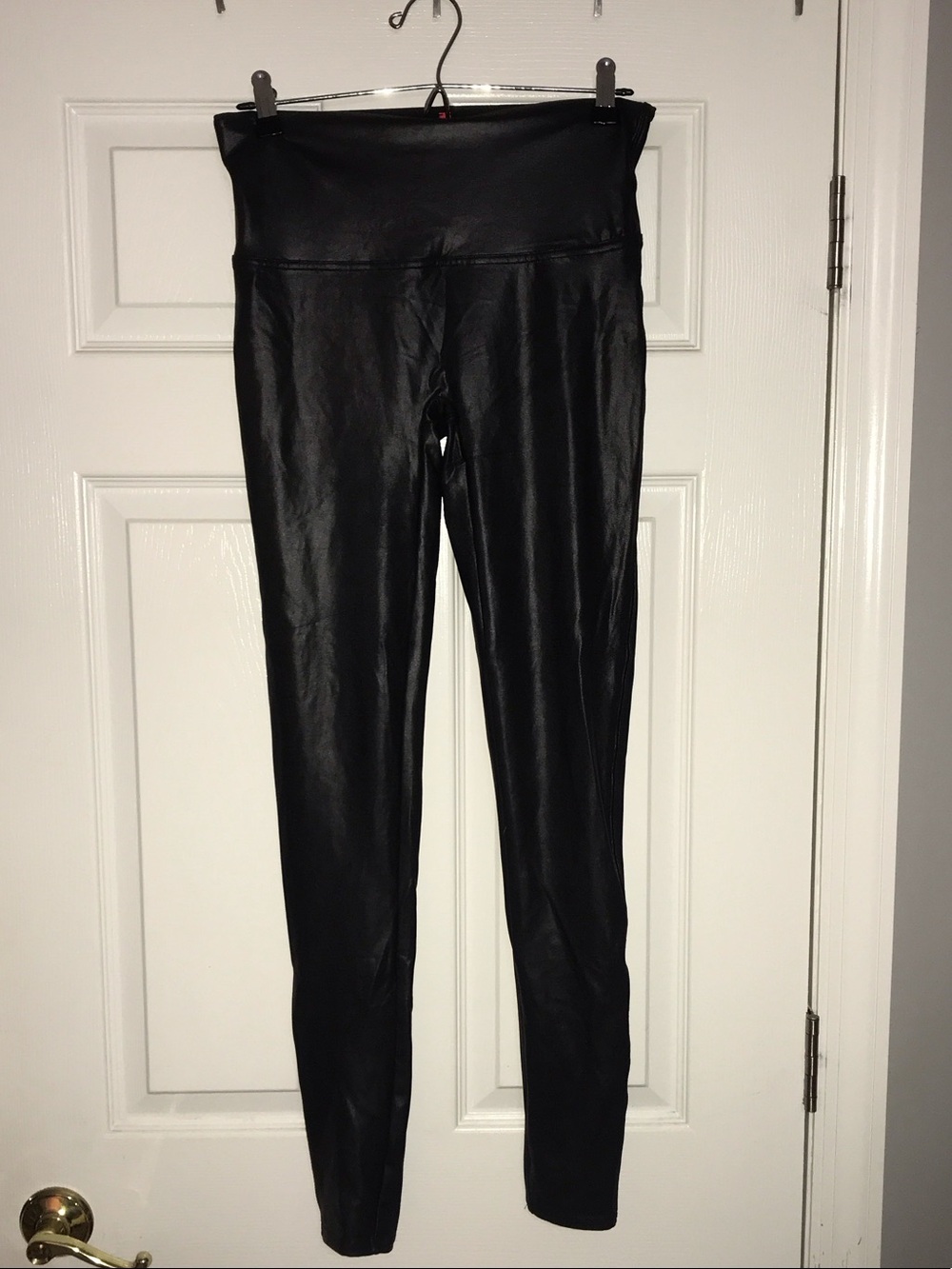 SPANX Black Faux Leather High-Waist Leggings
